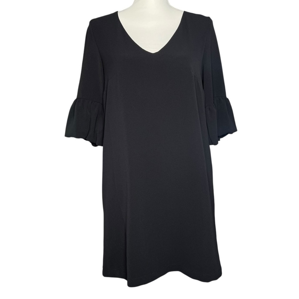BB Dakota Power Shift Crepe V-Neck Mini Dress Black Size Small - Picture 2 of 13